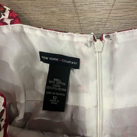 New York & Company Red and White Patterned Kids Dress - Picture 2 of 5